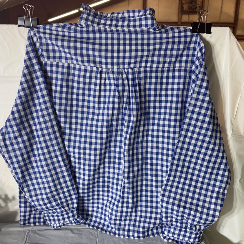 Blue Checkered Women's Shirt - Picture 2 of 4